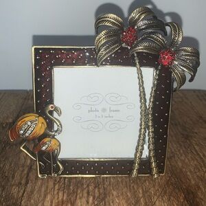 Jeweled Flamingo & Palms Photo Frame 3x3